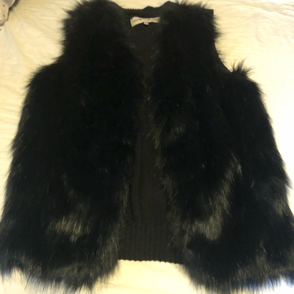 Faux fur black vest
